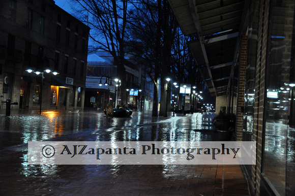 Rainy Morning on the Charlottesville (VA) Downtown Mall